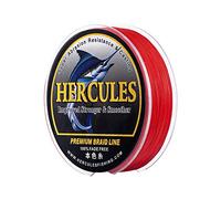 HERCULES Braided Fishing Line, Not Fade, 109 Yards PE Lines, 8 Strands Multifilament Fish Line, 30lb Test for Saltwater and Freshwater, Abrasion Resistant, Red, 30lb, 100m