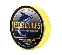 HERCULES Braided Fishing Line, Not Fade, 1094 Yards PE Lines, 8 Strands Multifilament Fish Line, 40lb Test for Saltwater and Freshwater, Abrasion Resistant, Yellow, 40lb, 1000m