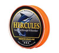 HERCULES Braided Fishing Line, Not Fade, 547 Yards PE Lines, 8 Strands Multifilament Fish Line, 20lb Test for Saltwater and Freshwater, Abrasion Resistant, Orange, 20lb, 500m