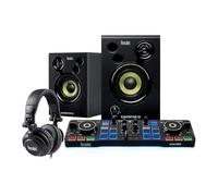 Hercules DJ Starter Kit | Starlight USB DJ Controller with Serato DJ Lite Software, 15-Watt Monitor Speakers, and Sound-Isolating Headphones