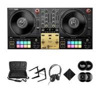 Hercules DJControl Inpulse T7 Premium 2-Deck Motorized DJ Controller with On Stage AA3500 Wired Headphones, Laptop Stand & Cleaning Cloth - Compatible with Serato DJ & DJUCED Software (Bundle Set)