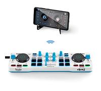 Hercules DJControl Mix Blue Edition - Compact DJ Controller with LED Light Guides, Intuitive Controls, and Compatibility with iOS & Android