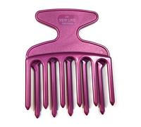 Hercules Sägemann 245 Professional Finger Styler Afro Pick Lilac Metallic 11 Teeth 5/6 in Offset - 4 Inches - Coarse Curling Comb New Line Original