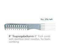 Hercules Sägemann Triumph Master 95/256 Teasing Fork Comb Silver Gray 8"
