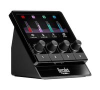 Hercules Stream 100, Intuitive gaming audio controller for Windows PC | Real-time PC audio control with 4.3" LCD screen, 4 volume encoders with mute, 4 action buttons, and customizable VU meters