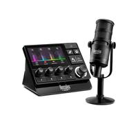Hercules Stream Essentials Kit - Stream 200 Controller & XLR Mic for PC | Stream 200 XLR controller with 4.3" LCD, dual Creator/Audience submixes, HXD-700 dynamic XLR mic & 3mo Voicemod Pro