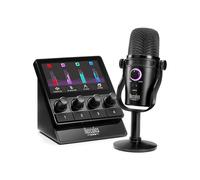 Hercules Stream Starter Kit - Stream 100 gaming audio controller for Windows PC + HUD-600 USB/XLR Microphone + Voicemod Pro (3 months)