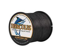 Hercules Super Cast 1000M 1094 Yards Braided Fishing Line 15 LB Test for Saltwater Freshwater PE Braid Fish Lines Superline 8 Strands - Black, 15LB (6.8KG), 0.16MM