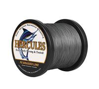 Hercules Super Cast 1000M 1094 Yards Braided Fishing Line 50 LB Test for Saltwater Freshwater PE Braid Fish Lines Superline 8 Strands - Grey, 50LB (22.7KG), 0.37MM