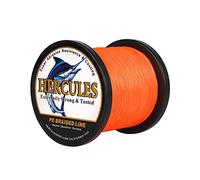 Hercules Super Cast 1000M 1094 Yards Braided Fishing Line 50 LB Test for Saltwater Freshwater PE Braid Fish Lines Superline 8 Strands - Orange, 50LB (22.7KG), 0.37MM