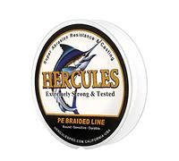 Hercules Super Cast 100M 109 Yards Braided Fishing Line 120 LB Test for Saltwater Freshwater PE Braid Fish Lines Superline 8 Strands - White, 120LB (54.5KG), 0.58MM