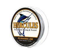 Hercules Super Cast 100M 109 Yards Braided Fishing Line 60 LB Test for Saltwater Freshwater PE Braid Fish Lines Superline 8 Strands - Grey, 60LB (27.2KG), 0.40MM