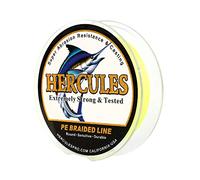 Hercules Super Cast 300M 328 Yards Braided Fishing Line 20 LB Test for Saltwater Freshwater PE Braid Fish Lines Superline 8 Strands - Fluorescent Yellow, 20LB (9.1KG), 0.20MM
