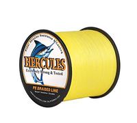 Hercules Super Cast 300M 328 Yards Braided Fishing Line 60 LB Test for Saltwater Freshwater PE Braid Fish Lines Superline 8 Strands - Yellow, 60LB (27.2KG), 0.40MM