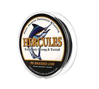 Hercules Super Cast 500M 547 Yards Braided Fishing Line 20 LB Test for Saltwater Freshwater PE Braid Fish Lines Superline 8 Strands - Black, 20LB (9.1KG), 0.20MM
