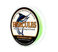 Hercules Super Cast 500M 547 Yards Braided Fishing Line 20 LB Test for Saltwater Freshwater PE Braid Fish Lines Superline 8 Strands - Flourescent Green, 20LB (9.1KG), 0.20MM