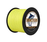 Hercules Super Strong 1000M 1094 Yards Braided Fishing Line 100 LB Test for Saltwater Freshwater PE Braid Fish Lines 4 Strands - Fluorescent Yellow, 100LB (45.4KG), 0.55MM