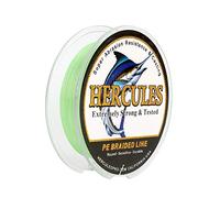 Hercules Super Strong 100M 109 Yards Braided Fishing Line 10 LB Test for Saltwater Freshwater PE Braid Fish Lines 4 Strands - Fluorescent Green, 10LB (4.5KG), 0.12MM