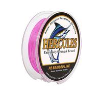 Hercules Super Strong 100M 109 Yards Braided Fishing Line 15 LB Test for Saltwater Freshwater PE Braid Fish Lines 4 Strands - Pink, 15LB (6.8KG), 0.16MM