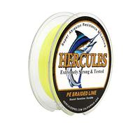 Hercules Super Strong 100M 109 Yards Braided Fishing Line 15 LB Test for Saltwater Freshwater PE Braid Fish Lines 4 Strands - Fluorescent Yellow, 15LB (6.8KG), 0.16MM