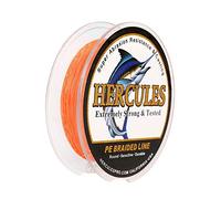 Hercules Super Strong 100M 109 Yards Braided Fishing Line 15 LB Test for Saltwater Freshwater PE Braid Fish Lines 4 Strands - Orange, 15LB (6.8KG), 0.16MM