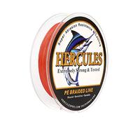HERCULES Super Strong 100M 109 Yards Braided Fishing Line 90 LB Test for Saltwater Freshwater PE Braid Fish Lines 4 Strands - Red, 90LB (40.8KG), 0.50MM