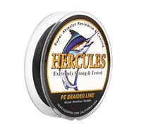 Hercules Super Strong 500M 547 Yards Braided Fishing Line 20 LB Test for Saltwater Freshwater PE Braid Fish Lines 4 Strands - Black, 20LB (9.1KG), 0.20MM