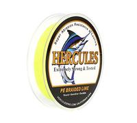 Hercules Super Strong 500M 547 Yards Braided Fishing Line 20 LB Test for Saltwater Freshwater PE Braid Fish Lines 4 Strands - Fluorescent Yellow, 20LB (9.1KG), 0.20MM