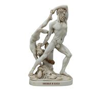 Hercules Throwing Lichas Greek Mythology Statue - Cast Marble Sculpture Grey Patina Finish, Canova Museum Replica, Hand Painted in Greece, Classical Roman Art Figurine 10 Inch