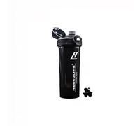 Herculine 800ml Protein Shaker Bottle - Includes Mixball, 100% Leakproof flip top lid - Ideal for Protein Shakes, Pre Workout mixes, and smoothies - BPA Free, Shiny black