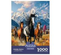 Herd of Horses 1000 Pieces Jigsaw Puzzles for Adults Fun, Challenging & Brainteasing Beautiful Home Decoration Art Colorful DIY Craft 70x50cm/1000pcs