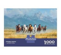 Herd of Horses Puzzles 1000 Piece for Adults Kids Challenge Toy Grassland Animals Impossible Puzzle Educational Games Home Decoration 38x26cm/1000pcs