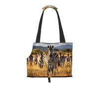 Herd of Zebras Printed pet Shoulder Bag, Suitable for Small Dogs and Cats, Shopping and Travel Dual-Purpose Bag