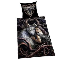 Herding ANNE STOKES Bedding Set, Reversible Motif, Duvet Cover 135 x 200 cm, Pillow Case 80 x 80 cm, Cotton/Renforcé