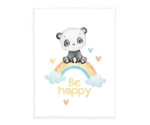Herding Baby Best Soft Peach Blanket Rainbow Panda, 75 x 100 cm, 100% Polyester