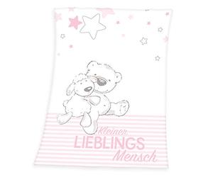 Herding Baby Favourite Person Microfibre Fleece Blanket, 75 x 100 cm, Polyester, Pink