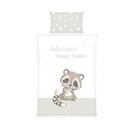 Herding Babybest Little Robber Bed Linen, Made in Green, Pillowcase 40 x 60 cm with Envelope Closure, Duvet Cover 100 x 135 cm, with Zip, 100% Cotton/Renforcé