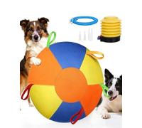 Herding Ball For Dogs, 10/18/22" Calming Jumbo Ball for Dogs Durable Tear-Resistant Inflatable Big Ball Tough Herding for Play Exercise Toy with Heavy-Duty Handle Cover & Pump Fun Dogs Toy (A, 18in)