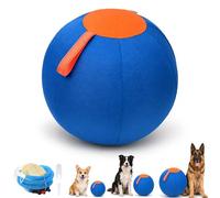 Herding Ball for Dogs, 17.7/21.6 Inch Giant Inflatable Dog Ball with Zippered Polyester Cover, Handle Strap, PVC Inner Balls for Outdoor Training, Courtyard, Garden and Pool Play (45cm/17.7 in)