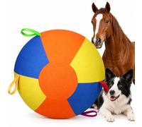 Herding Ball for Dogs, 65CM Inflatable PVC Herding Ball with Zippered Polyester Cover, Scratch Resistant, for Horse, Sheep, Dogs yellow+orange+blue 55cm