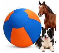Herding Ball for Dogs, 65CM Inflatable PVC Herding Ball with Zippered Polyester Cover, Scratch Resistant, for Horse, Sheep, Dogs blue+orange 55cm