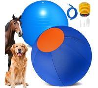 Herding Ball for Dogs Large for Australian Shepherd，Blue & Orange：Medium | Upgraded Durable 18" Dog Herding Ball with Strap, Collie Horse Ball Toys for All Breeds, Indoor Outdoor Interactive Play