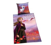 Herding Bed Linen-Set, Disney's Frozen 2, Pillow Case 80 x 80cm, Duvet Cover 135 x 200cm, 100% Cotton, Renforcé, with Smooth-Running, Multicoloured, 80x80cm, 135x200cm