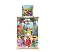Herding Bedding Set Dino Ranch, Pillowcase 80 x 80 cm, Duvet cover 135 x 200 cm, With smooth zipper, Cotton