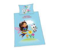 Herding Bedding set Gabby's Dollhouse, Pillowcase 65 x 100 cm, Duvet cover 160 x 210 cm, With smooth zipper, Cotton