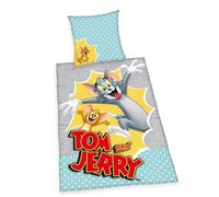 Herding Bedding Set Tom & Jerry, Pillowcase 80 x 80 cm, Duvet cover 135 x 200 cm, With smooth zipper, Cotton
