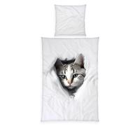 Herding Cat Bed Linen, Pillowcase Approx. 80 x 80 cm, Duvet Cover Approx. 135 x 200 cm, with Smooth Zip, 100% Cotton/Renforcé