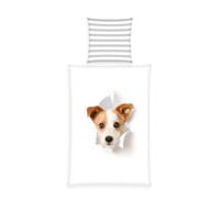 Herding Dog Bed Linen, Pillowcase Approx. 80 x 80 cm, Duvet Cover Approx. 135 x 200 cm, with Smooth Zip, 100% Cotton/Renforcé
