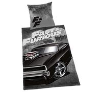 Herding FAST & FURIOUS Bedding Set, Reversible Motif, Duvet Cover 135 x 200 cm, Pillow Case 80 x 80 cm, Cotton/Renforcé