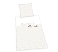 Herding Favourite mum bed linen, pillowcase approx. 70x90 cm, duvet cover approx. 140x200 cm, with easy-roll zip, 100% cotton, Renforcé